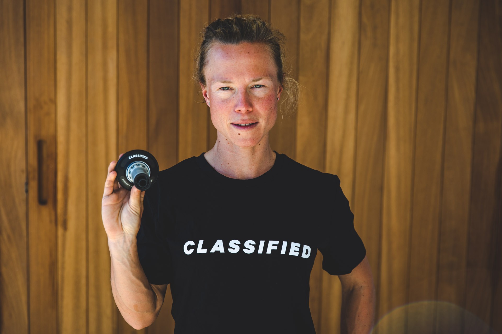 Ruth Astle riding Classified Powershift Technology triathlon